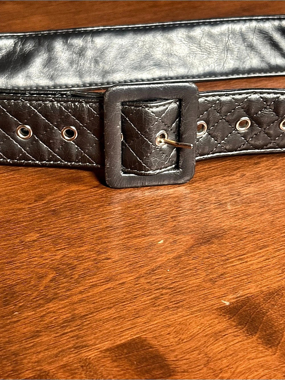 Quilted Geometric Belt in dark Gray size Medium